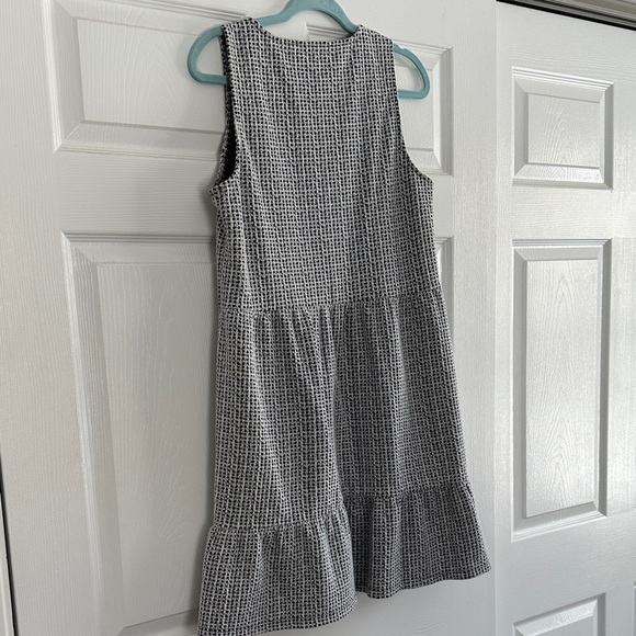LOFT Black and White Textured Mini Dress - Picture 5 of 5